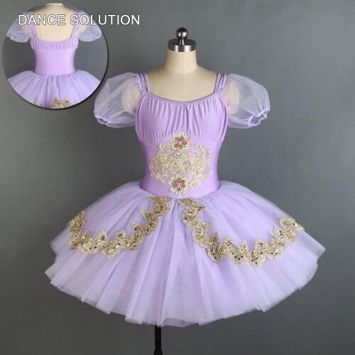 Pre-professional Ballet Dancing Tutu 4 Colors Ballet Performance Costumes Woman & Child Puff Sleeves Practice Dancewear BLL060