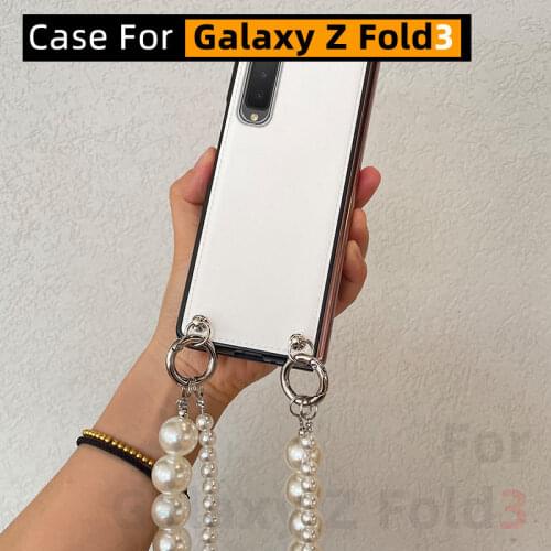 Pearl Chain Phone Case for Samsung Galaxy Z Fold3,Galaxy Z Fold 3 Phone Case