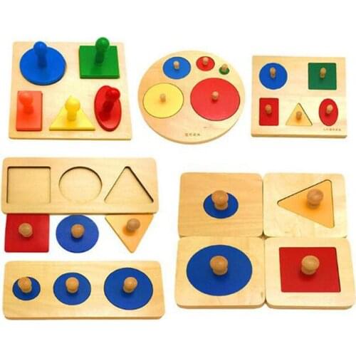 Wooden Learning Education Geometry Panel Hand Scratch Board Puzzle Games Training Toys For Children