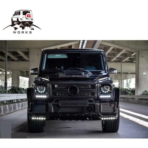 G class W463 G63 G65 G500 G550 carbon fiber car head lights covers 1990~2018year W463 G63 DRLs cover with silver led lights