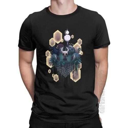 Hollow Knight T Shirt Men Cotton Funny T-Shirts Round Neck Skull Video Game Male Tees High-Grade Fabrics Clothing Plus Size