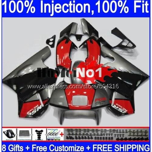 Injection For HONDA red silvery NSR250R MC21 PGM3 1990 1991 1992 1993 132MC.19 NSR250 NSR 250 R RR NSR 250R 90 91 92 93 Fairing