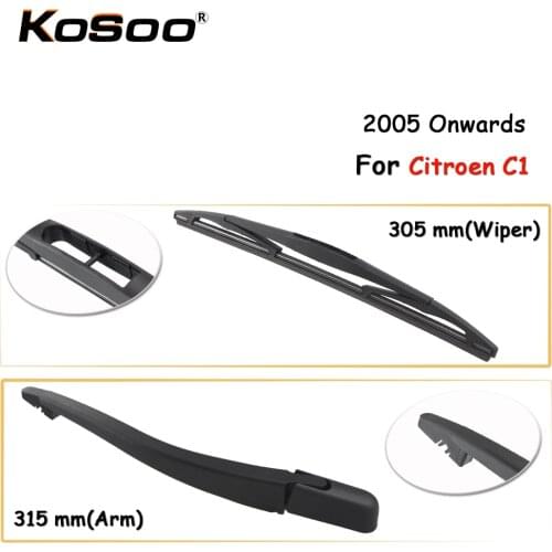 KOSOO Auto Rear Car Wiper Blade For Citroen C1,305mm 2005 Onwards Rear Window Windshield Wiper Blades Arm,Car Accessories