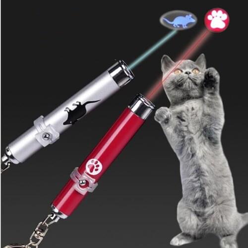Creative Funny Pet LED Laser Cat Toy For Cat Laser Pointer Pen Interactive Cats Toy With Bright Animation Mouse Shadow