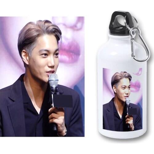 MERCHANDMANIA BIDON METALICO 400ML EXO KAI LOVE CALL ME BABY bottle metal travel sport picnic fishing custom hunting