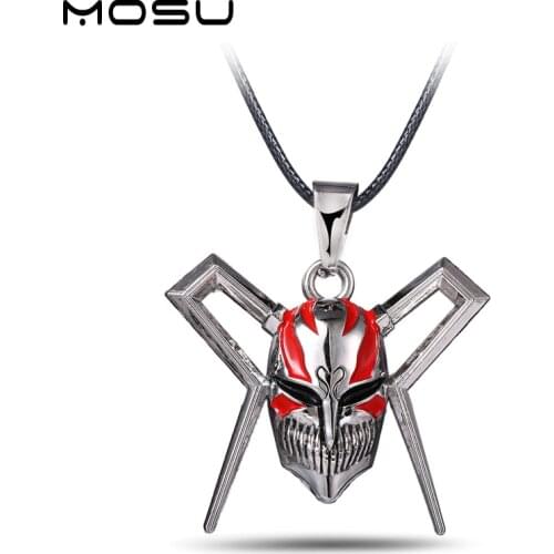 MOSU Hot Anime Bleach Metal Necklace Mask Logo Pendant Cosplay Accessories Jewelry can Drop-shipping