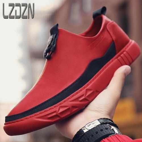 Men Sneakers Winter Mens Sports Leather Shoes Mens Shoes Red Zapatillas Hombre Chaussure Homme
