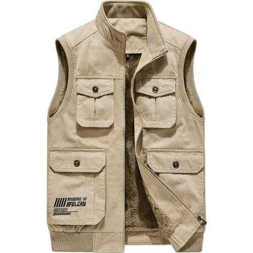 Mens Vest Autumn And Winter Casual Vest Mens Plus Velvet Padded Vest Jacket 2021 New Style Mens Clothing