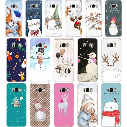 38AA happy New Year merry Christmas gift Soft Silicone Tpu Cover phone Case for Samsung Galaxy S8 S9 S10 Plus Case