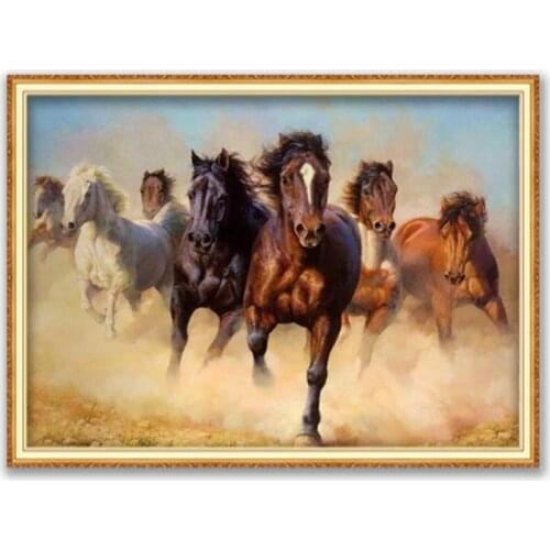 Animal Horse DIY Cross Stitch Embroidery 11CT Kits Craft Needlework Set Cotton Thread Printed Canvas Home Decoration New Design