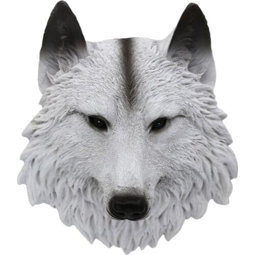 Animal Head Wall White Wolf Wall Decor Wall Statue Home Decor
