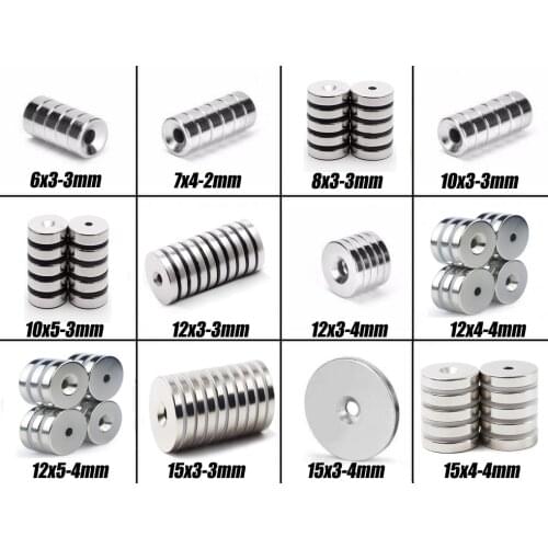 5/10/25pcs Small Countersunk Round NdFeB Magnet Super Powerful Strong Permanent Magnetic Disc
