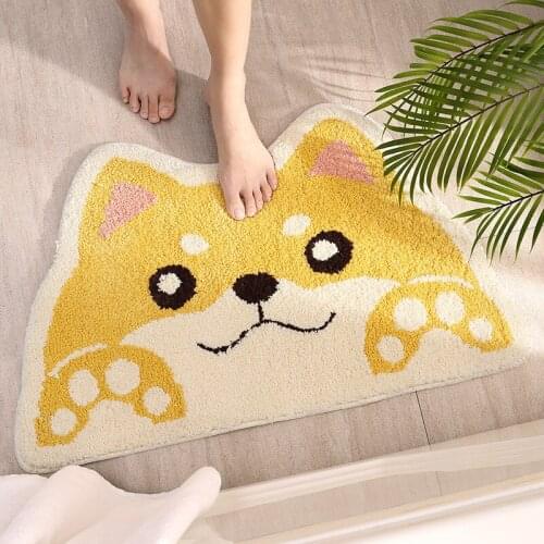 Creative Cartoon Bath Mat Irregular Shape Bathroom Doormat Absorbent Foot Mat Super Soft Fiber Bathroom Rug Non-slip Bath Carpet