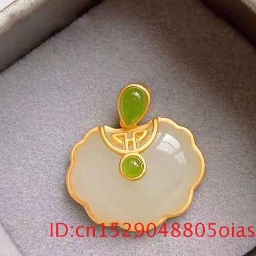 Natural Hetian Jade Ruyi Pendant Necklace Women Jewelry for Fashion Gifts 925 Silver Amulet Chalcedony