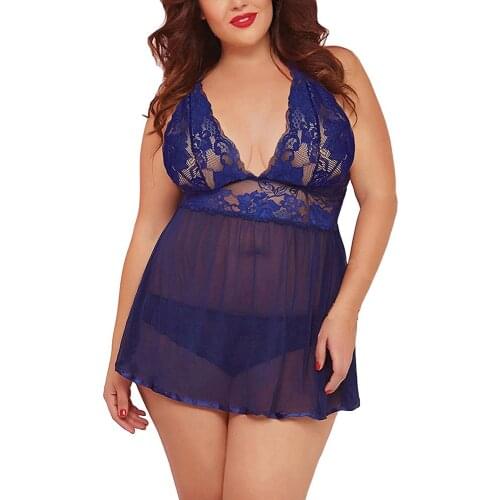 Sexy Lingerie Sleepwear Night Dress Womens Underwear Nightie Plus Size Nightdress Open Back Lace Nightgowns Home Sleepshirts