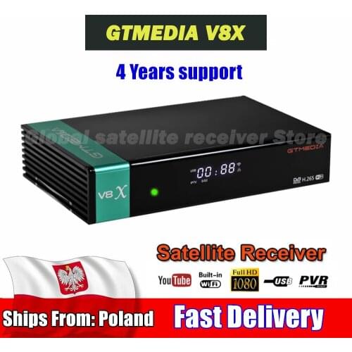 Gtmedia-receptor de satélite DVB-S2 V8X, H.265, WiFi integrado, full hd, actualización de gtmedia v8 nova v9 super, freesat v8