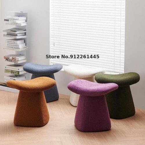 Nordic Light Luxury Low Stool Fabric Simple Household Creative Makeup Stool Lamb Velvet Stool Sitting Pier Dressing Stool