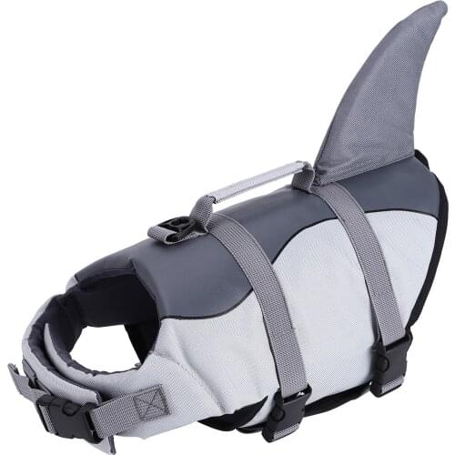 Dog Life Jacket Adjustable Dog Clothes Lifesaver Shark Vests with Rescue Pet Dog Safety Swimsuit For Swimming Pool Beach Boating
