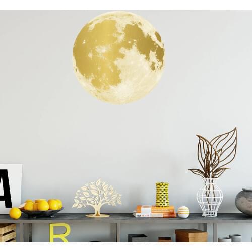 Glowing Moon Wall Stickers Home Decor Glow In The Dark Sticker Vinyl Babyroom Bedroom Living Room Decoration