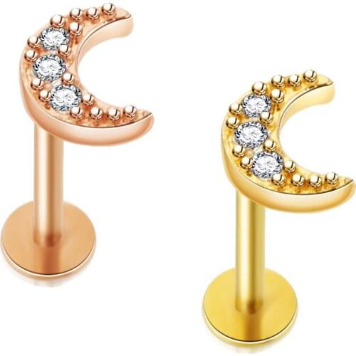 TIANCIFBYJS 16g Stainless Steel Lip Stud Labret Lip Rings Ear Bar 6/8mm Length Cartilage Tragus Piercing Jewelry for Women 50pcs