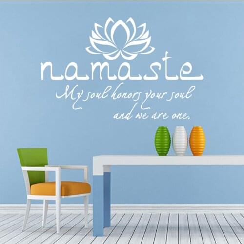 Vinyl Wall Sticker Quote Buddha Namaste Removable Poster Decal Art Wall Sticker For Living room For House Decoration AN354
