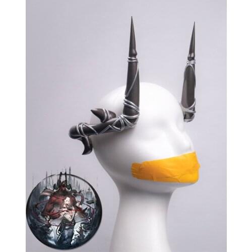 Game Arknights Mudrock Cosplay Horns Head Hair Clip Headwear Hairwear Cosplay Props Accessories for Halloween Chirstmas Party