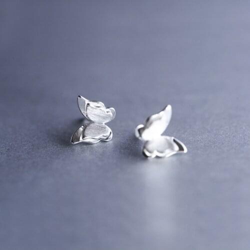 100% 925 Sterling Silver Prevent Allergy Butterfly Stud Earrings for Women Wedding Earrings Jewelry Accessories Brincos