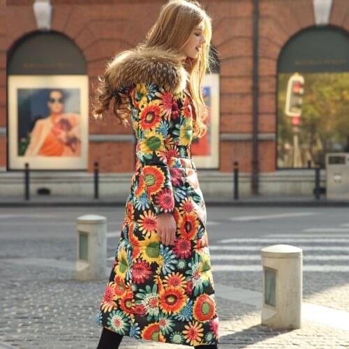 2021 Winter jacket Women down jackets Womens down coat large fur collar long slim X-Long thick Duck down coats Outerwear parka