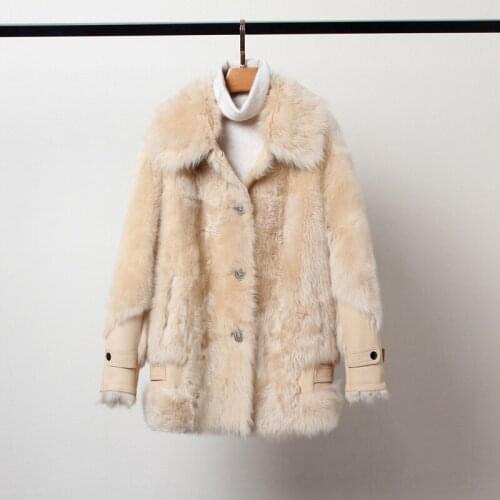Natural Real Fur Coat Female Vintage 100% Wool Jacket Women Winter Clothes 2020 Korean Double Faced Fur Top Overcoat Hiver 19181