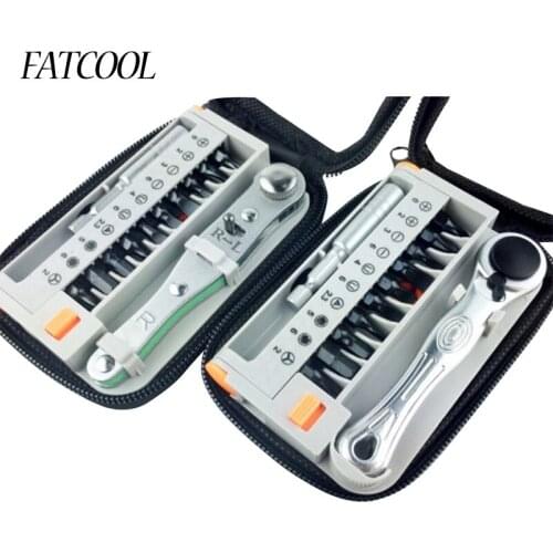 FATCOOL 10Pcs Handle Ratchet Screwdriver Set Multifunction Maintenance Screwdriver Bits made in