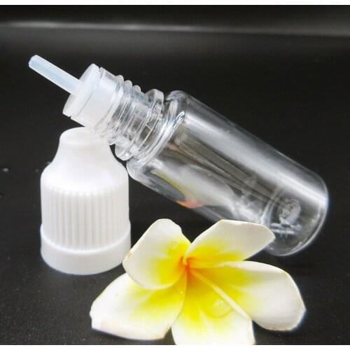 10pcs PET clear Refillable liquid needle plastic Dropper with childproof cap long thin tip empty