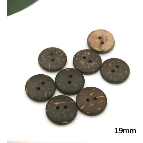 100pcs Wooden Button 19mm 2 hole natural coconut buttons round sewing flatback brown buttons COCO010