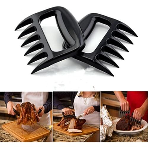 2 pcs/lot Bear Meat Claws Black BBQ Meat Claws Tools Shredding Lift Tongs Pull Handler Handling LB 040