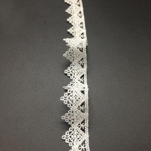 30Yards 1.6cm High Quality White Lace Trim Embroidery Applique Ribbon Black Polyester Trimming Sewing Crafts African Cord Lace