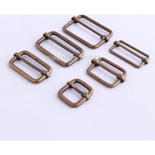 6PCS/LOT practical metal bronze color adjustable buckle Slide buckle for belt backpack garment accessories