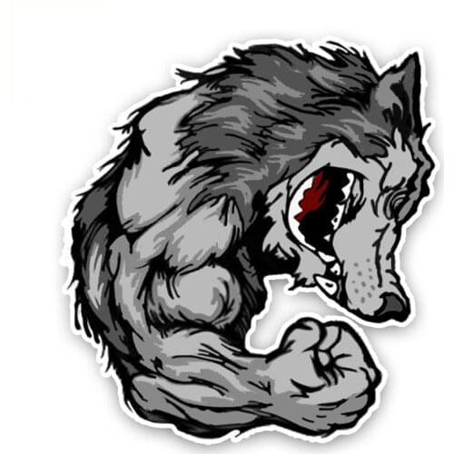 PLAY COOL Car Sticker Fashion Funny Muscle Wolf Decoration Cover Scratches for Audi A3 Chevrolet Opel Astra LADA Vinyl Decal
