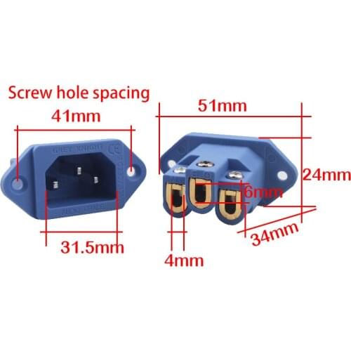 Welding-free Pure Copper Audio IEC Input Connector Gold-plated rhodium-plated Power Supply Tailstock