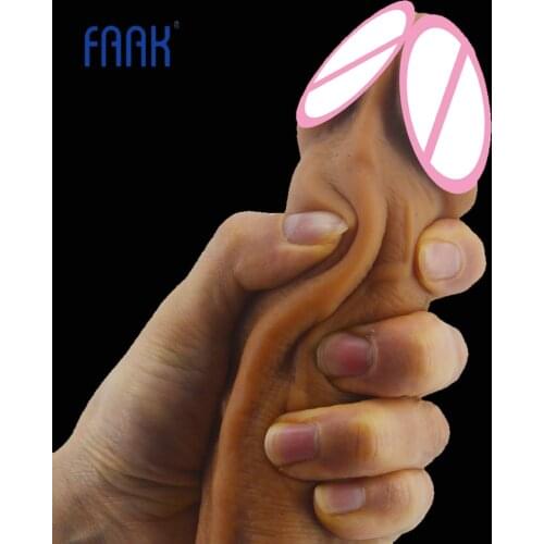 FAAK big realistic dildo soft silicone penis sex toys for women huge cock dick suction adult masturbator lesbian flirt sex shop