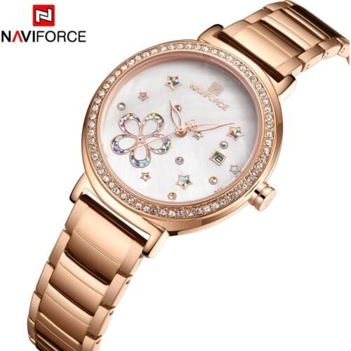 NAVIFORCE Watch Women Fashion Casual Waterproof Quartz Ladies Dress Watches Mesh Belt Relogio Feminino
