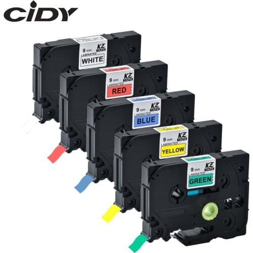 Cidy 5 rolls Mixed TZe 221/421/521/621/721 laminated 12mm TZE label tapes for brother p touch label printers ribbon cassette