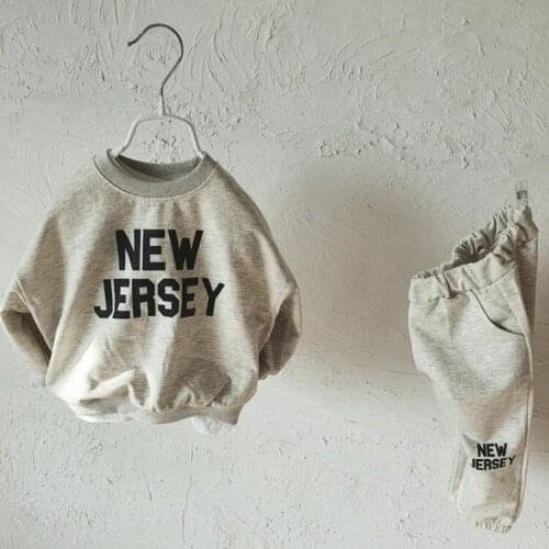 Childrens Autumn New Set kids Fashion Letter Casual Cotton Sweater Pants 2-piece Set