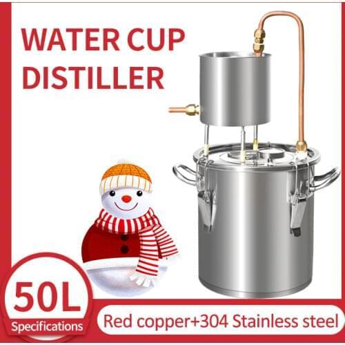 50L red copper water cup distiller home brew equipment brewing hydrolate brandy whisky moonshine essential oil alcohol distiller