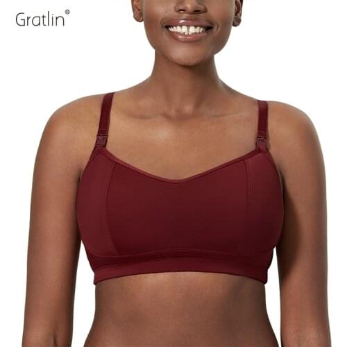 Gratlin Womens Wireless Racerback Maternity Bralette Lightly Padded Nursing Bra