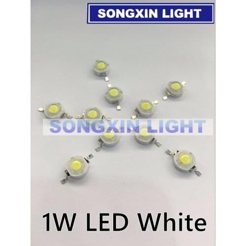 50pcs CREE Real enough 1W white High Power LED lamp Beads LEDs Diodes Bulb 110-120LM Chip SMD for Spot light Downlight Bulb