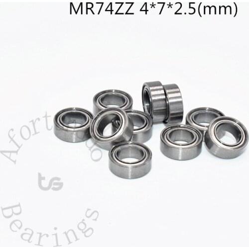 MR74ZZ 4*7*2.5(mm) 10pieces bearing Metal Sealed Miniature Mini Bearing Free shipping MR74 MR74ZZ chrome steel bearing