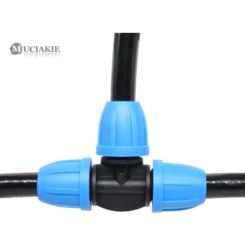 MUCIAKIE 5PCS 3/8'' Lock Quick Connect Fittings Garden Water Coupling Adapter Blue Barb Irrigation Connector 8/11mm Hose