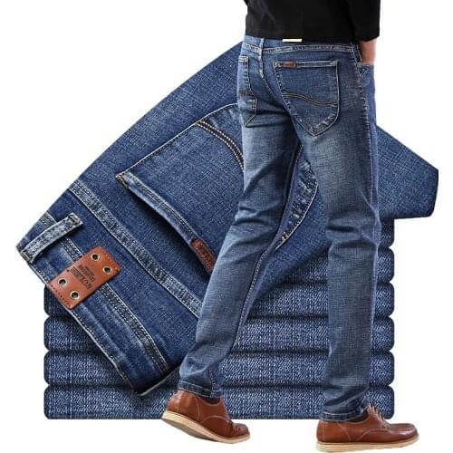 Men Jeans Brand Jeans Exclusive Design Famous Casual Denim Jeans Men Straight Slim Middle Waist Stretch