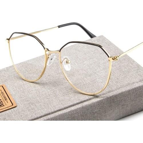 Male Eyewear New Retro Metal Round Frame Myopia Glasses Women Men Short-sight Clear Lens Students Luxury Vintage Eyeglasses