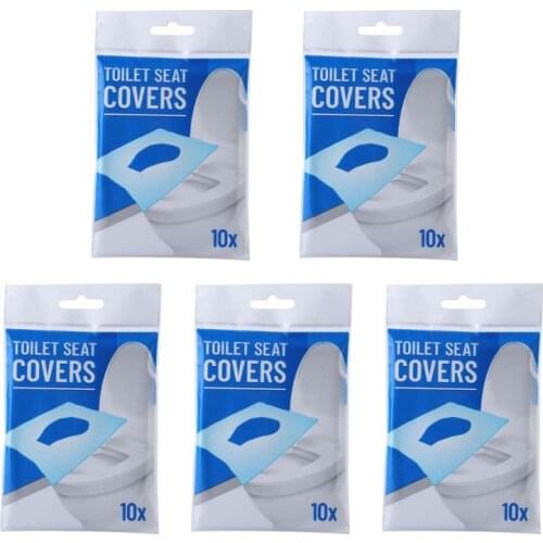50Pcs Disposable Water Soluble Toilet Seat Covers Flushable Safe Potty Shields K0AB