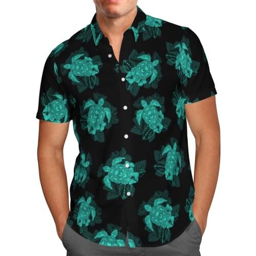 Sea turtle 3D Beach Hawaiian 2021 Summer Anime Shirts Short Sleeve Shirt Streetwear Oversized 5XL Camisa Social Chemise Homme